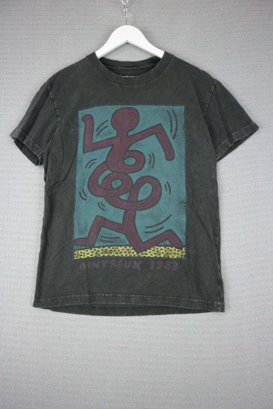 Abercrombie & Fitch Soft Tee Keith Haring XS Faded Black